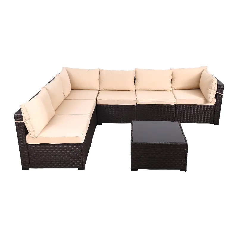 Planning Patio Seating Around a Seven-Piece Sofa Set